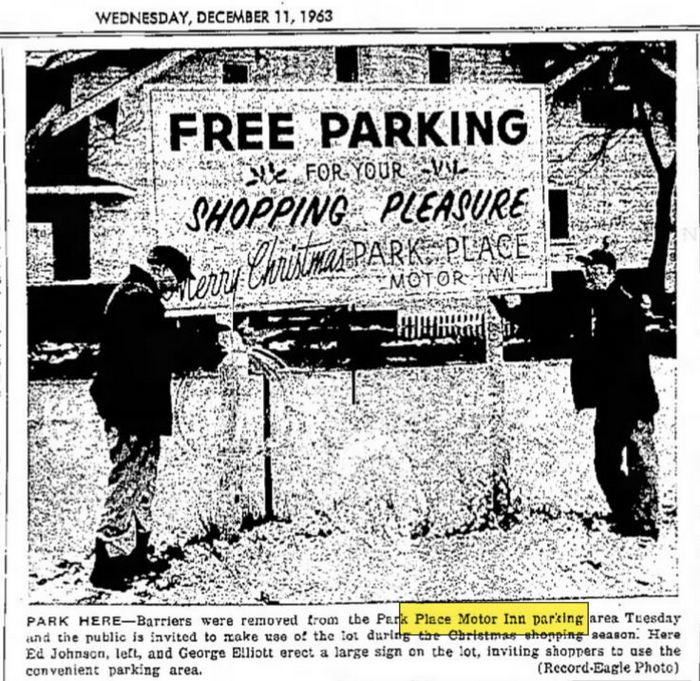 Park Place Hotel (Park Place Motor Inn) - Dec 1963 Remodel (newer photo)